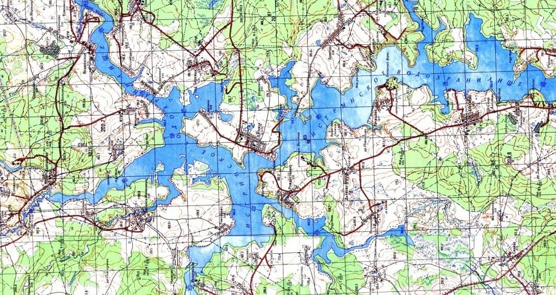 Истринское водохранилище - карта